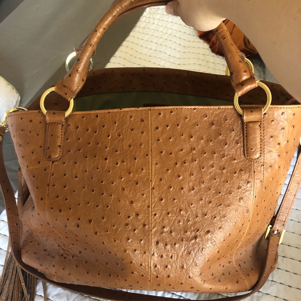 Faux-Ostrich leather bag